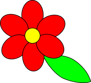 Red Petaled Flower Clip Art